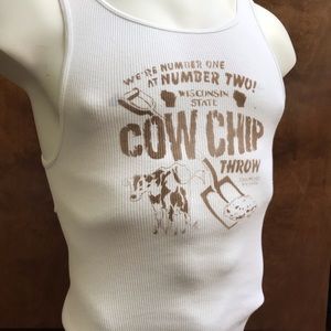 ⚡️WISCONSIN STATE Cow Chip Throw Funny farm top L
